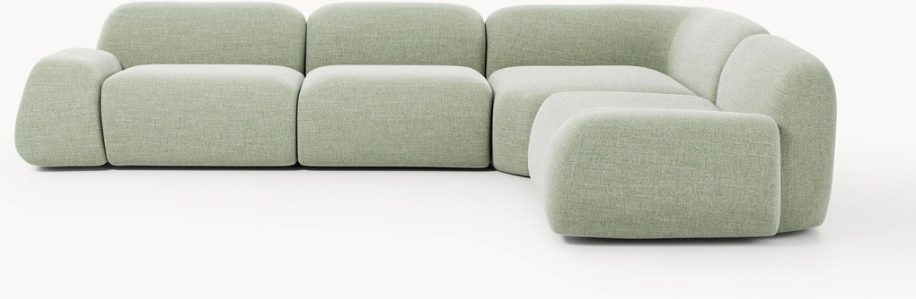 Modulaire bouclé hoekbank Wolke (4-zits)