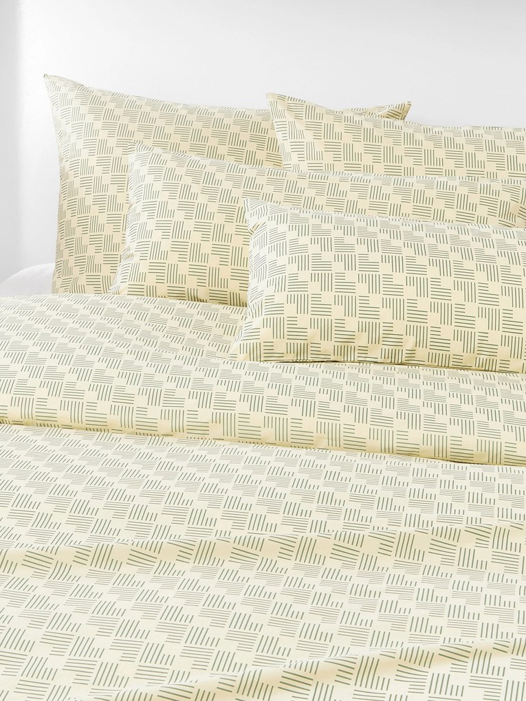 Perkal katoenen dekbedovertrek Inki met geometrische print