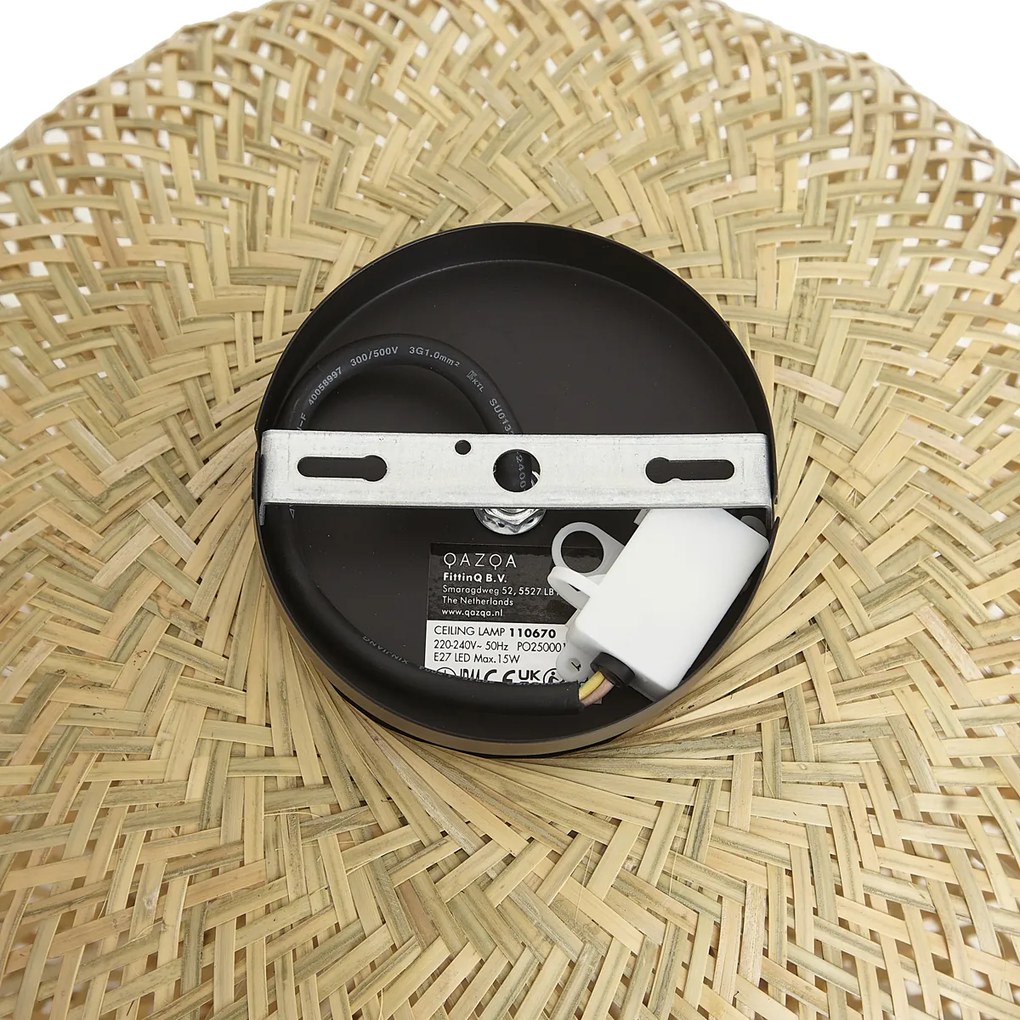 Japandi plafondlamp bamboo 42cm IP44 - Moana