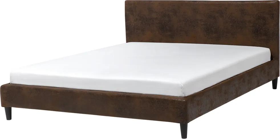 Bed leather-look bruin 180 x 200 cm FITOU
