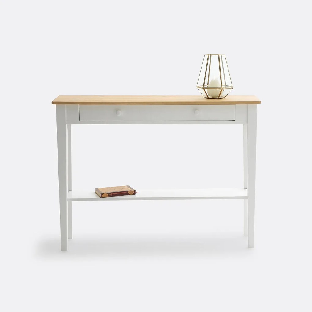 Wandtafel 1 lade in massief dennenhout, Alvina