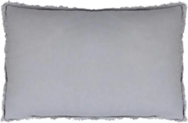 Kussen Malaga, grijs, stonewashed linnen Met binnenkussen 60 x 40 cm