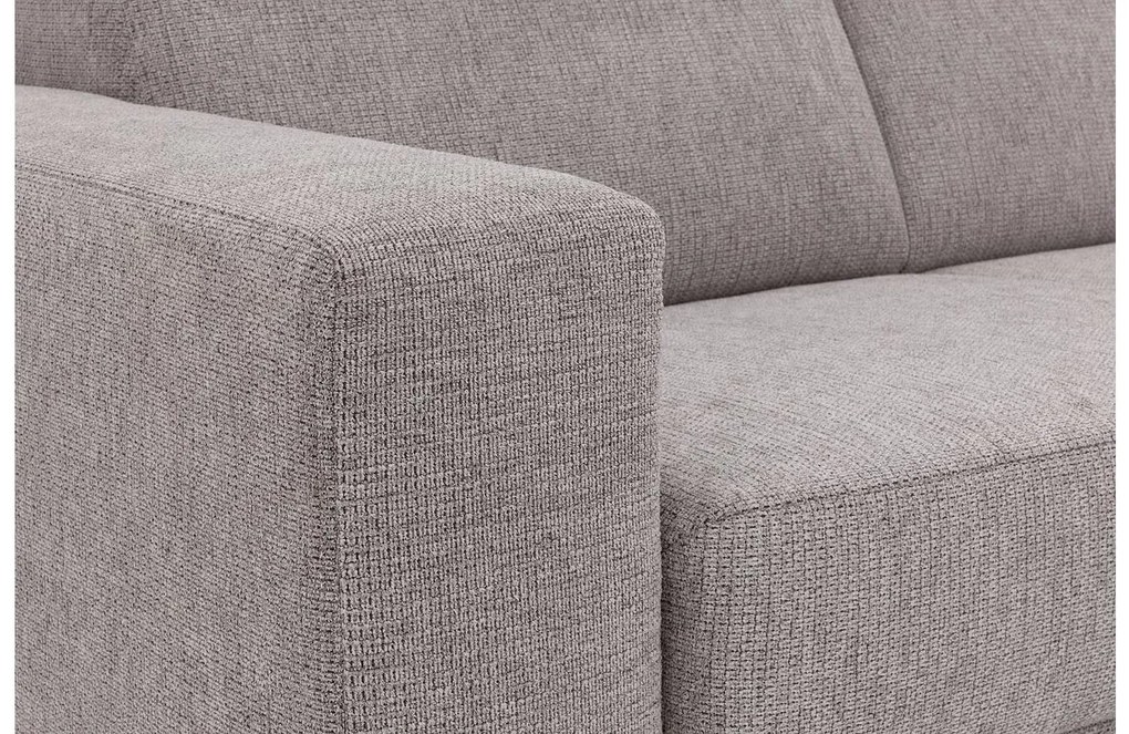 Goossens Basic Hoekbank Helsinki Incl. Hoofdsteun bruin, stof, 2-zits, modern design met ligelement rechts