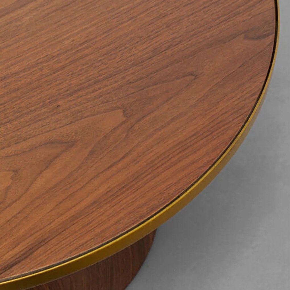 Ronde Salontafel Walnoot - 70 X 70cm.