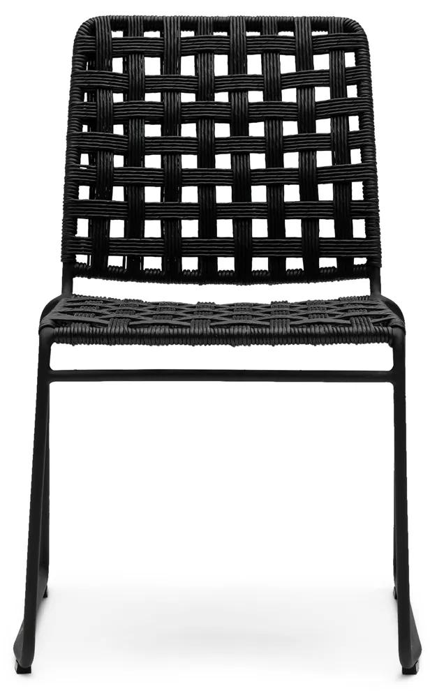 Rivièra Maison - Christopher Outdoor Stackable Chair Lava - Kleur: zwart