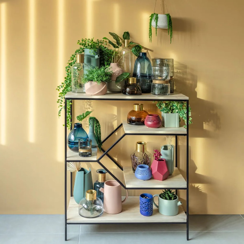 Kave Home Push Open Metalen Houten Kast Zwart - 80x35x93.5cm.