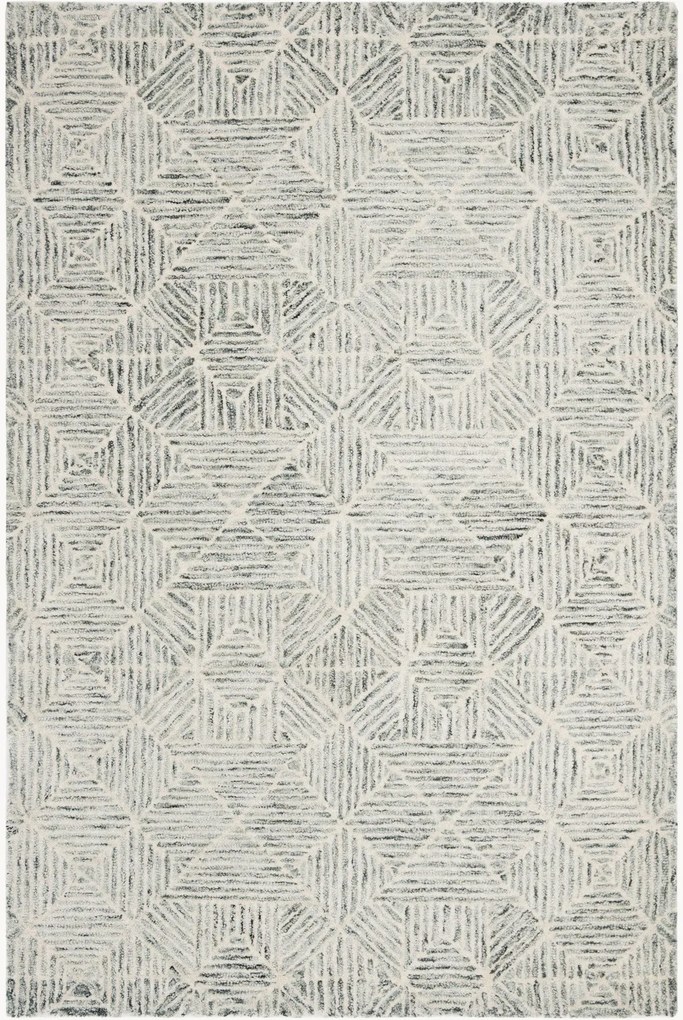 Handgetuft laagpolig wollen vloerkleed Azure