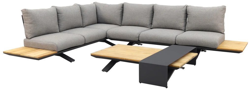 Suns Stockholm loungeset - Antraciet/teak - Light anthracite