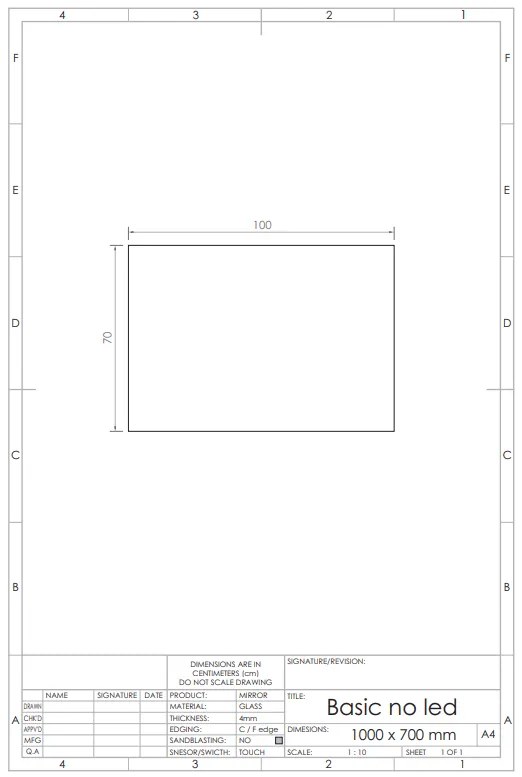 Gliss Design Basic spiegel 100x70cm