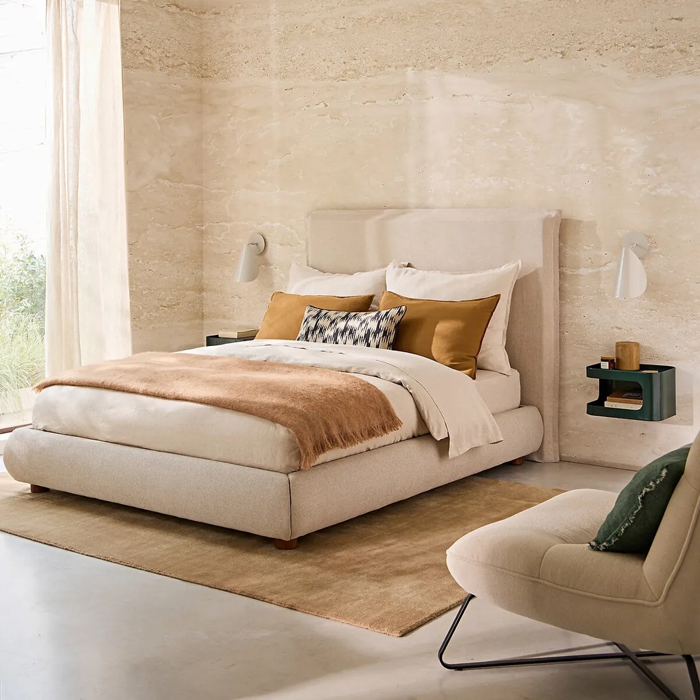 Overtrekbaar hoofdbord, hoogte 137 cm, SANDOR