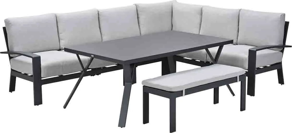 Garden Impressions Camilo lounge dining set 6-delig rechts - donker grijs