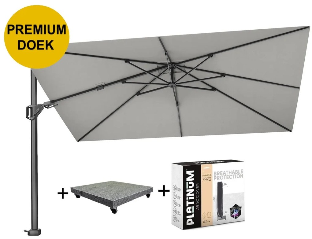 Challenger T2 premium zweefparasol 260x350 cm manhattan met parasolvoet 120kg en hoes
