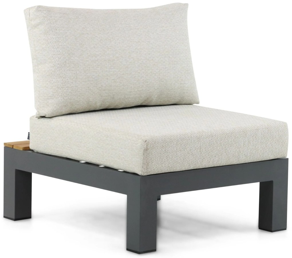 Loungeset 6 personen Aluminium/Teak Grijs Lifestyle Garden Furniture Vittoria