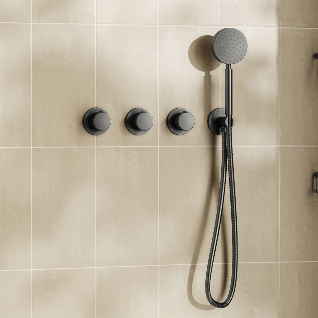 Saniclear Plus inbouw regendouche met 30cm hoofddouche en plafondarm verouderd ijzer - gunmetal