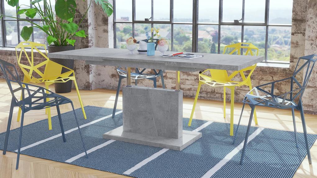 Mazzoni GRAND NOIR beton, uitschuifbare tafel