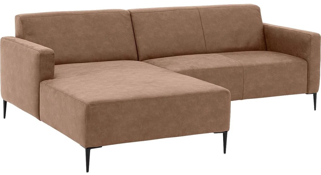 Goossens Key West bruin, micro leer, 2-zits, modern design