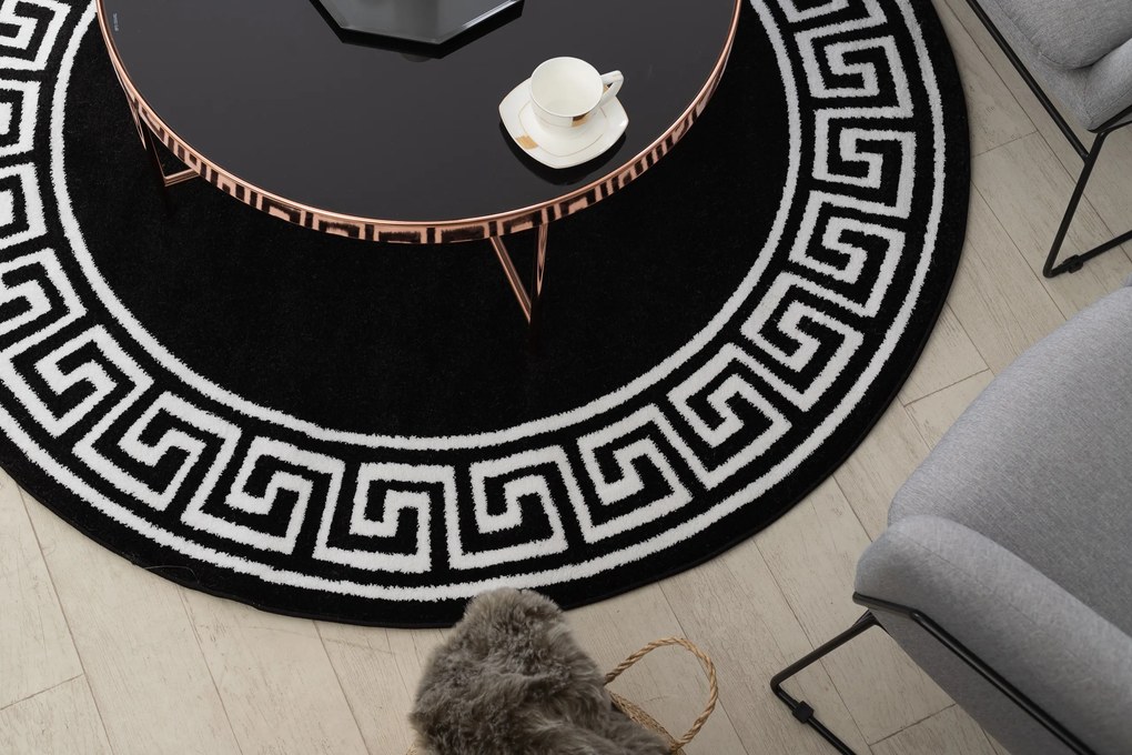 Tapijt HAMPTON Grecos ROND zwart