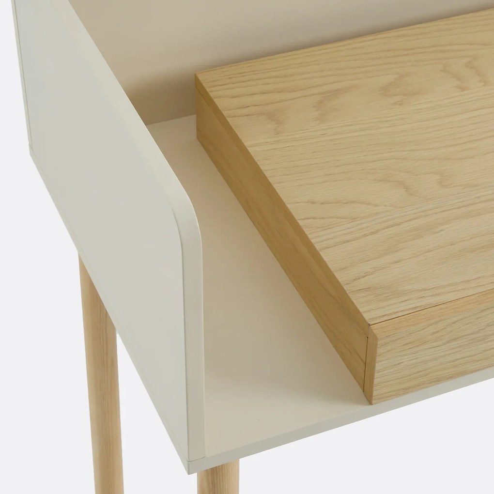 Bureau met 1 lade, eikenfineer, GRAPHY