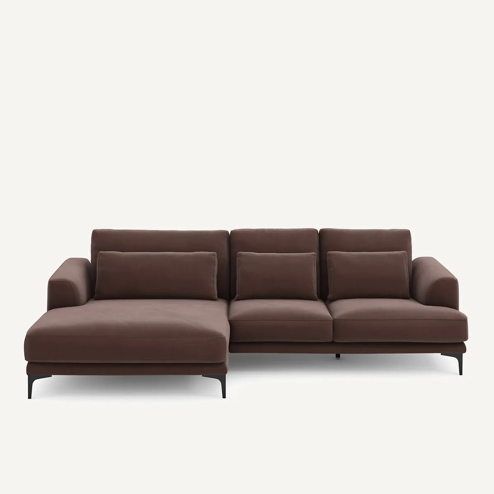 XL hoekbank links in linnen fluweel, MARSILE