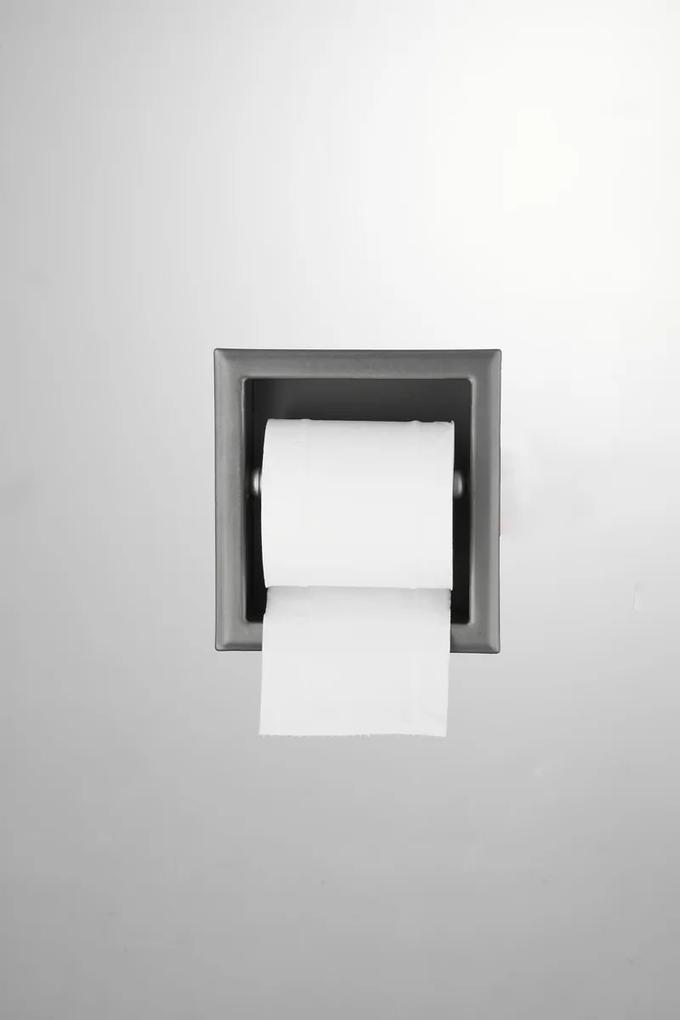 Saniclear Iron inbouw toiletrolhouder zonder klep gunmetal - verouderd ijzer
