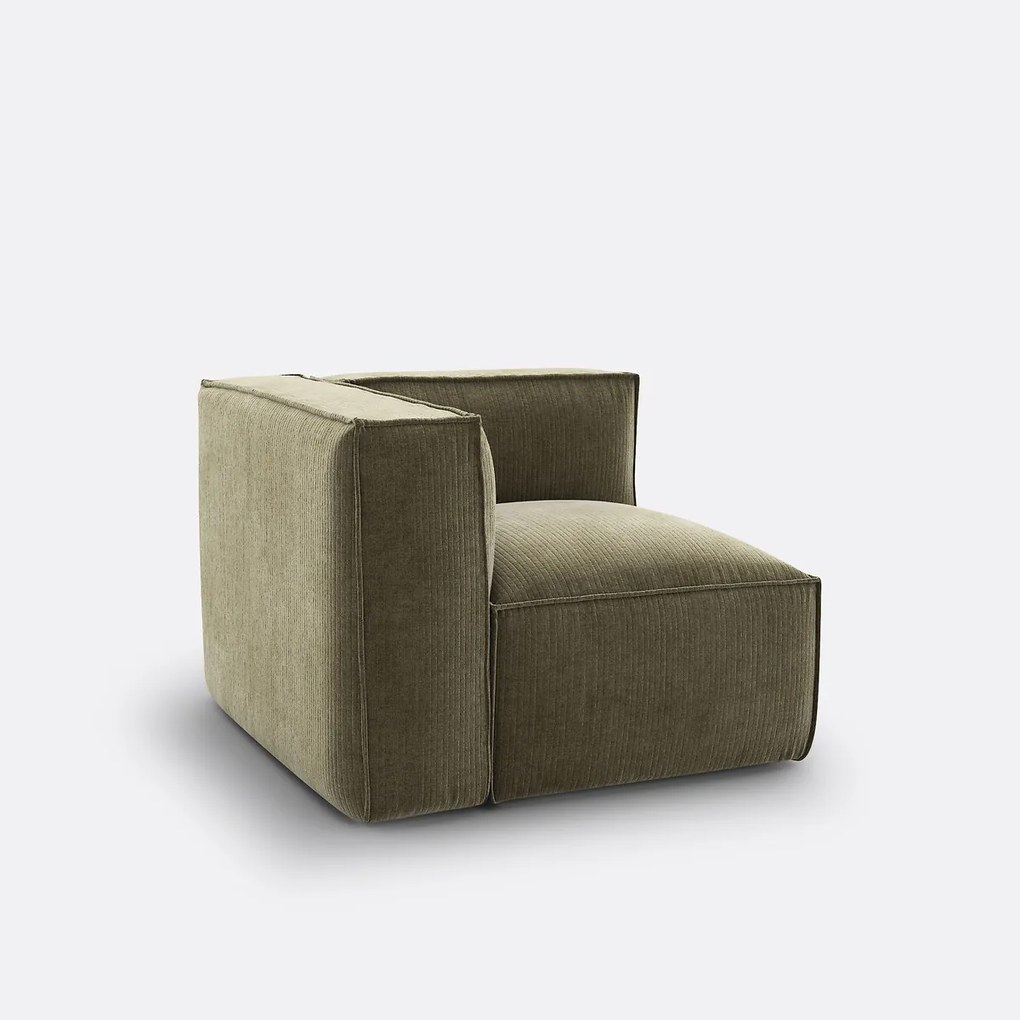 Hoekelement voor modulaire bank, in vintage ribfluweel, Seven