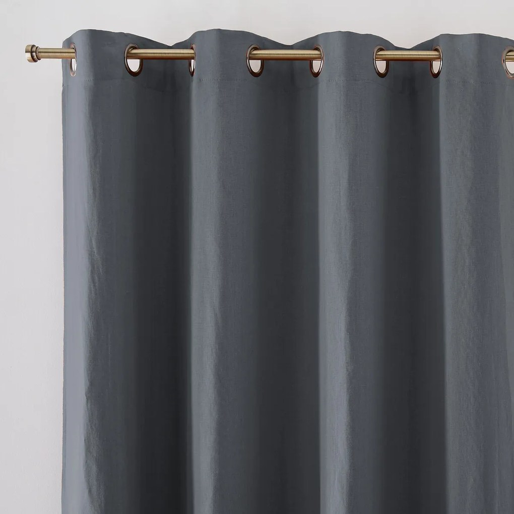 Verduisteringsgordijn in gewassen linnen met oogjes Onega