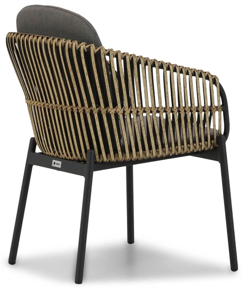 Tuinset 6 personen 240 cm Aluminium/wicker Taupe Coco Nathan/Diogo