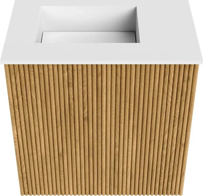 Mondiaz Joya 40cm toiletmeubel oak met wastafel faye links 1 kraangat talc