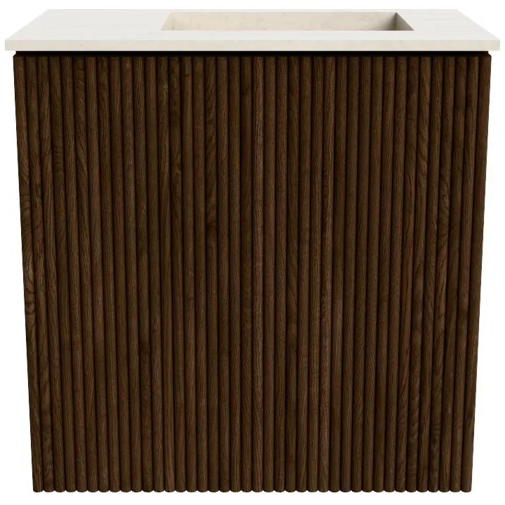 Mondiaz Joya DLux 40cm toiletmeubel walnut met wastafel faye rechts zonder kraangat meli
