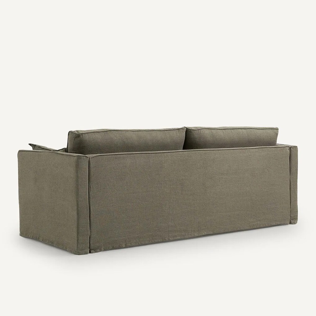Sofa 3- of 4-zits in dik stonewashed linnen, Camille