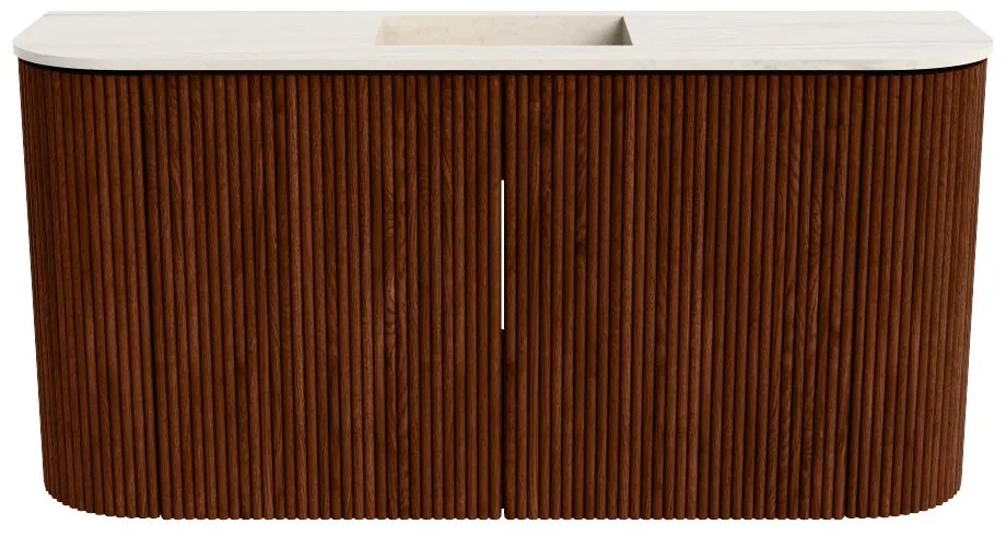 Mondiaz Joya DLux 85cm toiletmeubel ronding links/rechts ruby met wastafel faye midden 1 kraangat meli