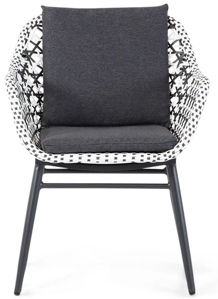 Tuinstoel Wicker Zwart-wit Lifestyle Garden Furniture Dolphin  mixed black/white