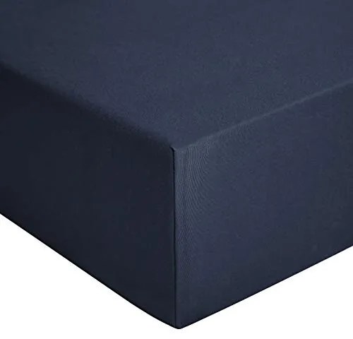Jersey hoeslaken, marineblauw - 100 x 200 cm
