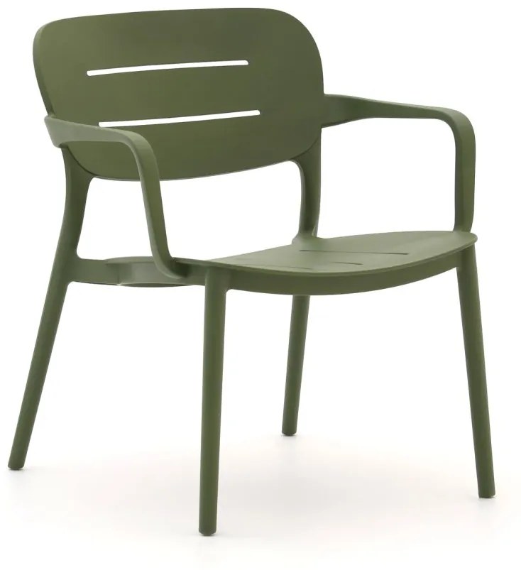 Lounge tuinstoel | Forza  Pazzia | Kunststof | Groen | Stapelbaar | Kees Smit Tuinmeubelen