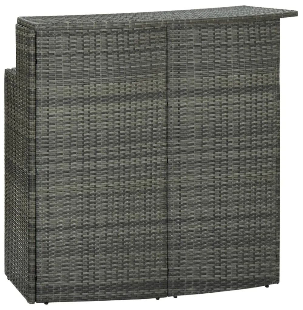 vidaXL Tuinbartafel 120x55x110 cm poly rattan grijs