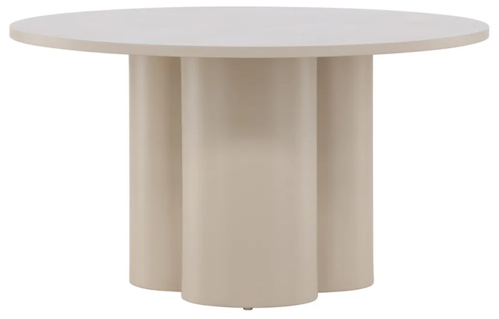 Salontafel Met Cilindervormige Poten Beige - 80 X 80cm.