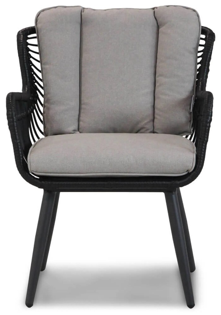 Tuinset 4 personen 180 cm Wicker/Aluminium/Aluminium/wicker Zwart Coco Azzano/Forest