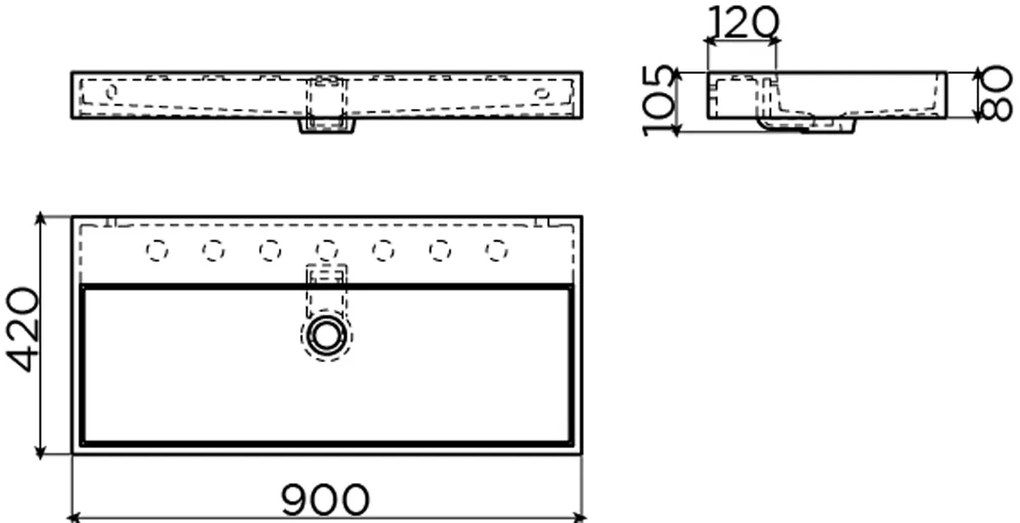 Clou Wash Me wastafel mineraalmarmer 90cm wit glans