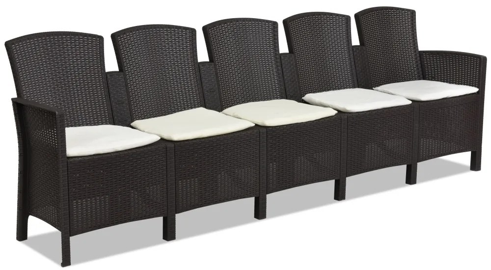 Technorattan set Lido voor 10 personen bruin Bica