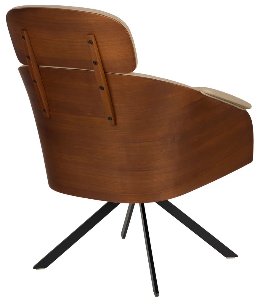 Zuiver Frie Walnoot Loungestoel Leatherlook