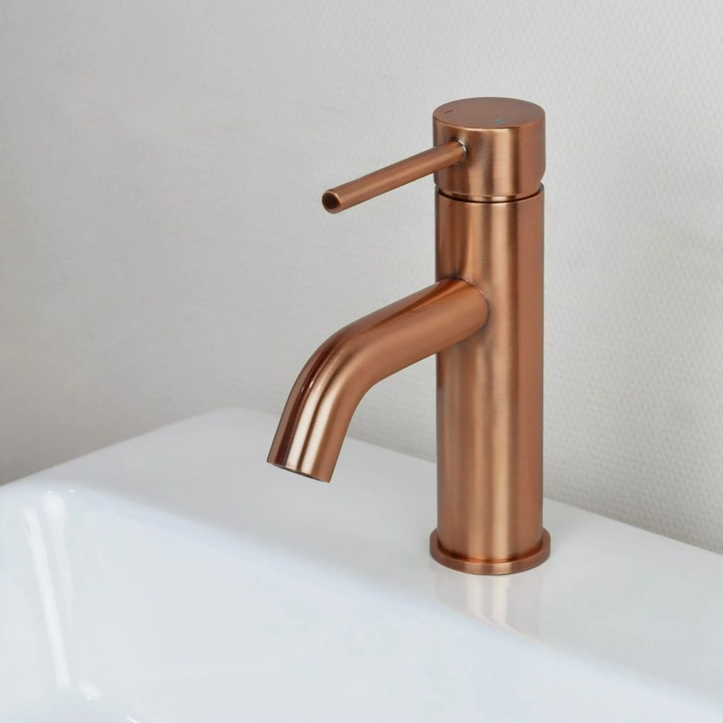 Wastafelkraan Rea Lungo Copper Brush Low