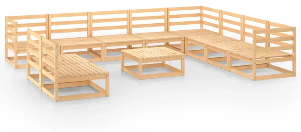 vidaXL 11-delige Loungeset massief grenenhout