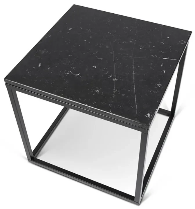 TemaHome Prairie Zwart Marmeren Tafeltje Met Zwart - 50 X 50cm.