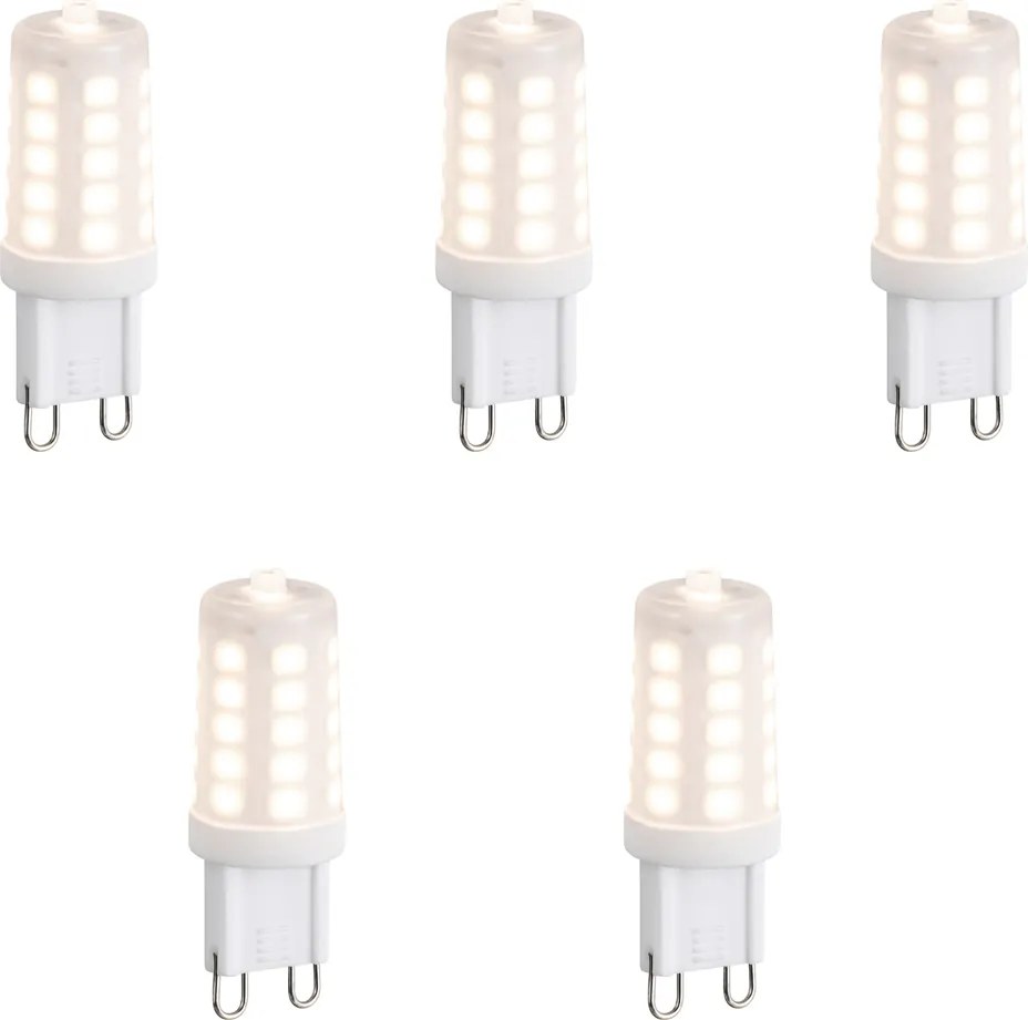Set van 5 G9 3-staps dimbare LED lampen opaal 3W 250 lm 2700K