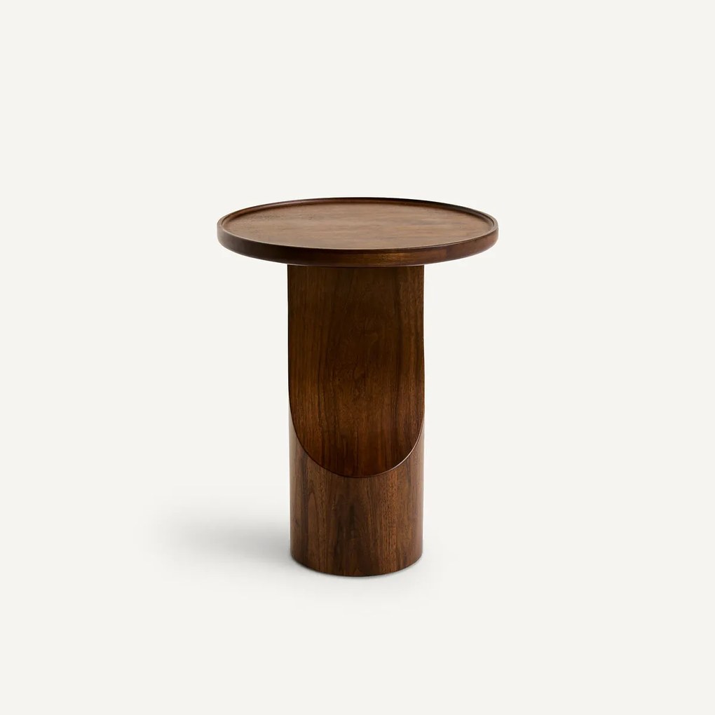 Bijzettafel van notenhout en walnootfineer, Stigido
