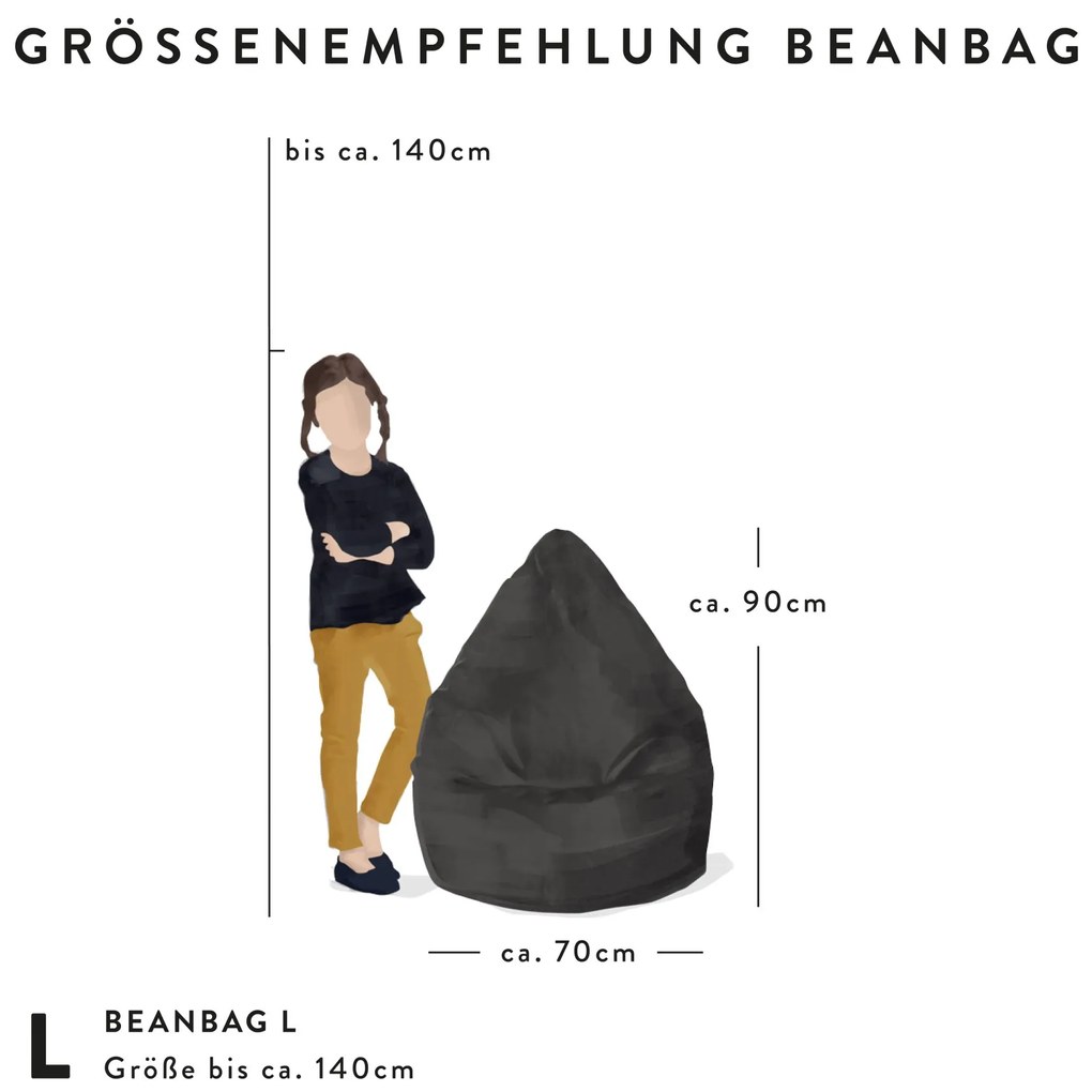 Kinder Zitzak BeanBag BRAVA L - Lichtgrijs