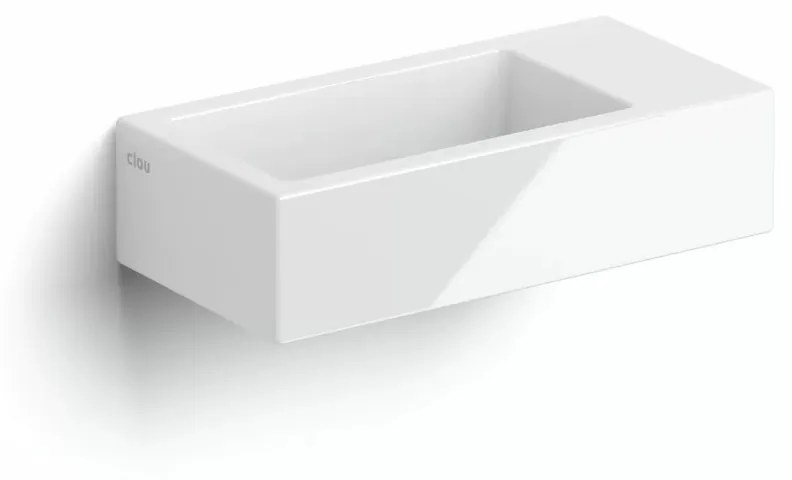 Clou Flush 3 keramische fontein 36cm zonder kraangat rechts wit glans