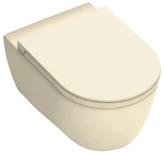 Royal Plaza Primo Toiletset - 35x54cm - hangend - spoelrandloos - diepspoel - met zitting - softclose - quick release - ivoor SW395678/SW800114