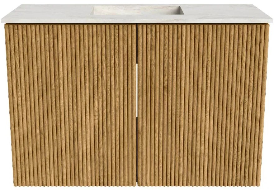 Mondiaz Joya DLux 60cm toiletmeubel oak met wastafel faye midden 1 kraangat ostra