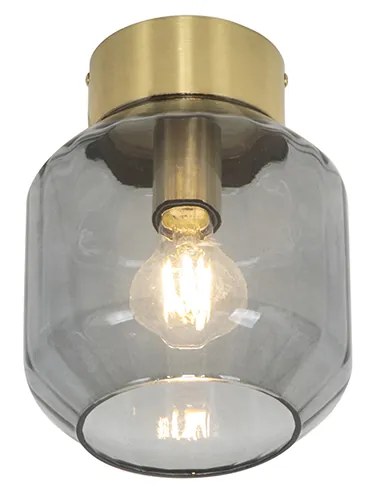 Smart plafondlamp messing met smoke glas incl. Wifi A60 - Stiklo